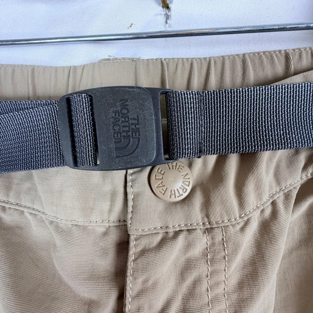 The North Face Convertible Hiking Pants 40 Tan Khaki Zip Off Cargo Outdoor